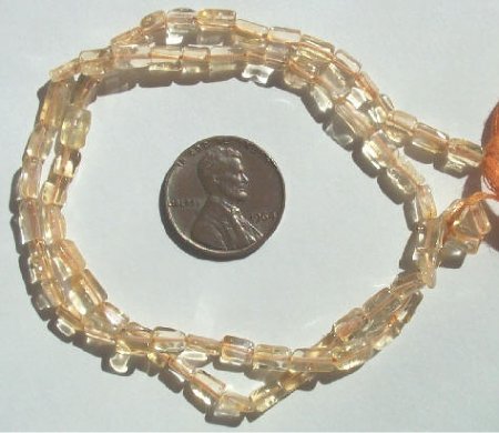 16 inch strand of 6x4mm Citrine Bricks