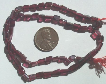 16 inch strand of 6x4mm Brick Garnet