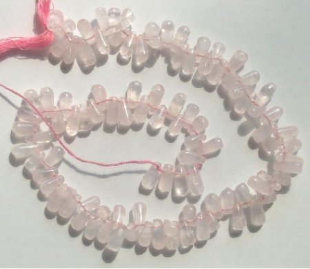 16 inch strand of 11x5mm Tear Drop Rose Quartz
