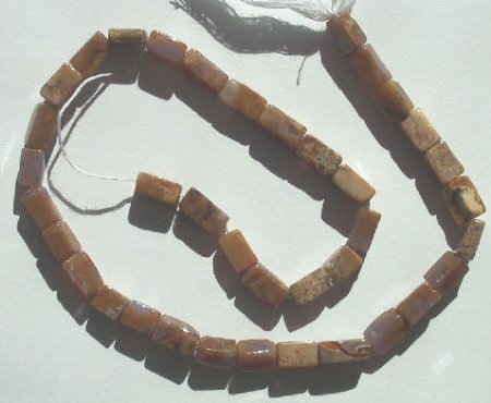 16 inch strand 11x6mm Golden Dentritic Opal Rectangles