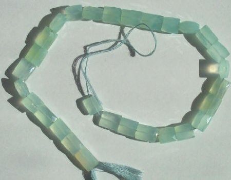 16 inch strand of 13x11mm Faceted Peruvian Chalcedony Chiclets