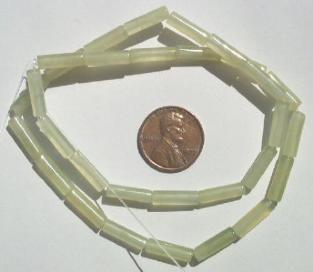 16 inch strand of 13x4mm New Jade Cylinder Beads