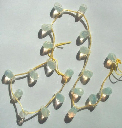 16 inch strand 14x8mm Faceted Tear Drop Pineapple Quartz Beads