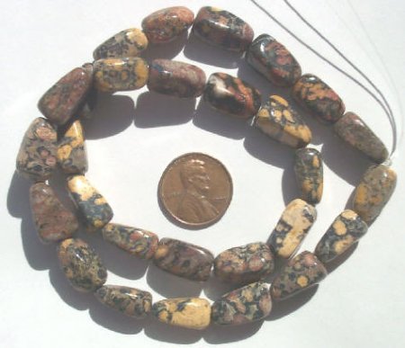 16 inch strand of 15-18mm Leopard Jasper Nuggets