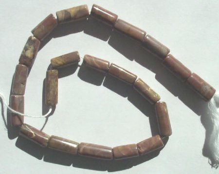 16 inch strand 19x8mm Golden Dentritic Opal Cylinders