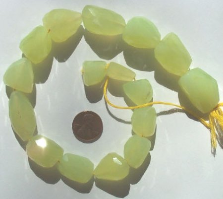 16 inch strand of 20mm Faceted Yellow Chalcedony Nuggets