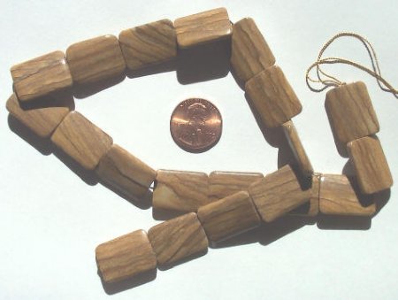 16 inch strand of 20x15x4mm Rectangle Picture Jasper