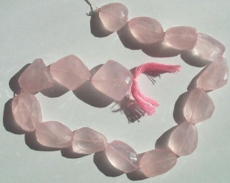 1 24mm Faceted Rose Quartz Nugget
