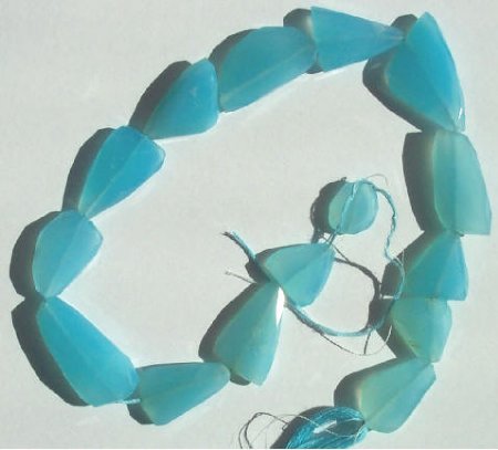 16 inch strand of Faceted Blue Chalcedony Nuggets