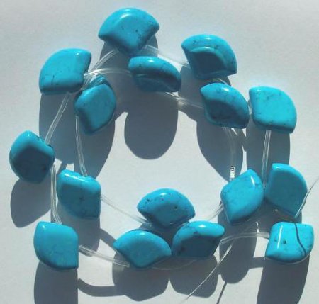 16 inch strand of 18x15mm Turquonite Fans