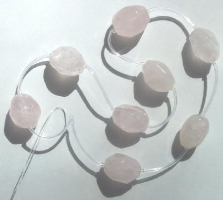 8 18x15mm Faceted Tumbled Rose Quartz Nuggets