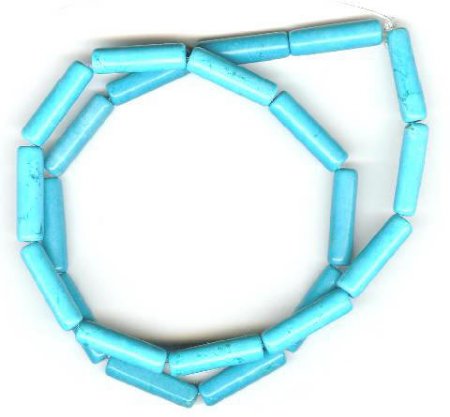 16 inch strand of 18x5mm Turquonite Tubes