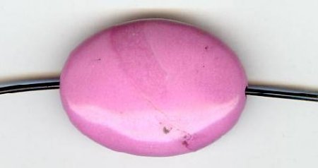 1 25x18x7mm Flat Oval Pink Chalk Turquoise