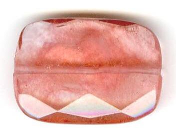 1 26x18x7mm Flat Faceted Rectangle Cherry Quartz