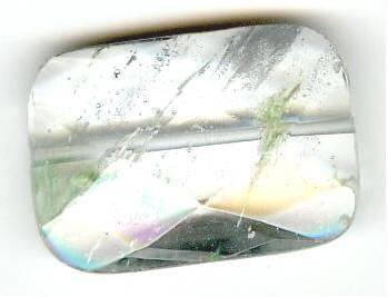 1 26x18x7mm Flat Faceted Rectangle Moss Quartz