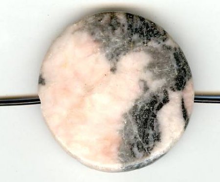 1 29x7mm Pink Zebra Jasper Coin