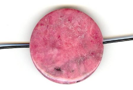 1, 20x7mm Rhodonite Coin Bead