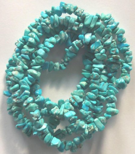 34 inch strand of Turquoise Chips