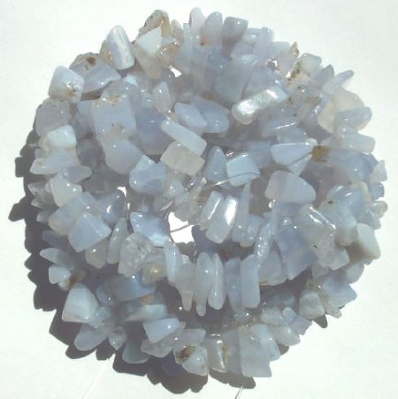 36 inch strand of Blue Lace Agate Chips
