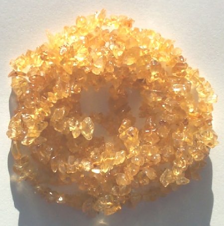 36 inch strand of Citrine Chips