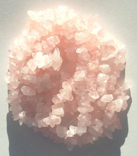 36 inch strand of Rose Quartz Chips