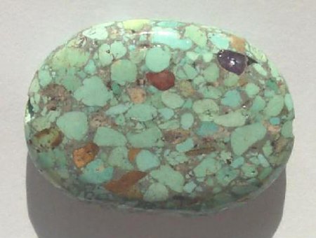 1 36x27x12mm Turquoise Flat Oval