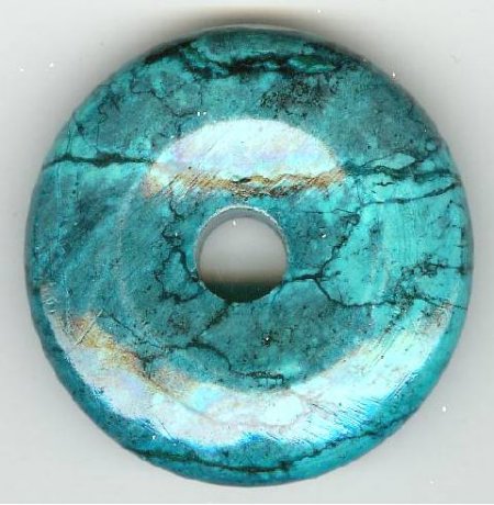 1 41x11mm Blue Green Howlite Turquoise Donut