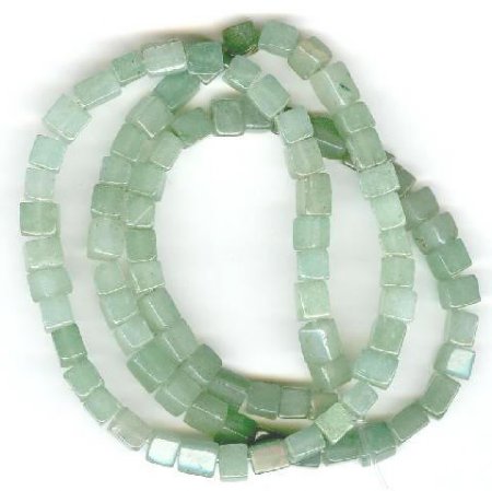 16 inch strand of 4x4mm Green Aventurine Cubes