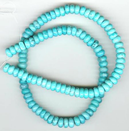 16 inch strand of 4x7mm Turquonite Rondelles