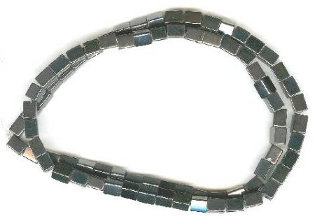 16 inch strand of 5x4mm Rectangle Magnetic Hematite