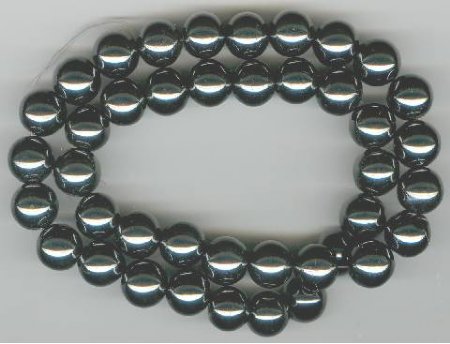 16 inch strand of 8mm Round Magnetic Hematite