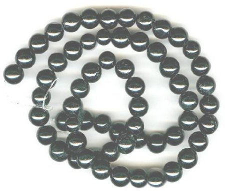 16 inch strand of 8mm Round Black Onyx Beads