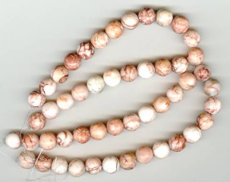 16 inch strand of 8mm Round Red Zebra Jasper