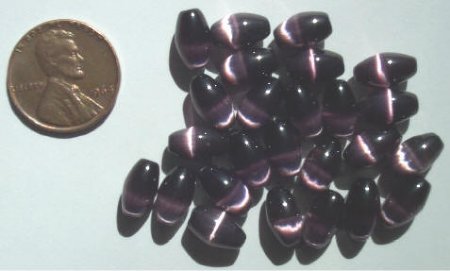 25 9x6mm Amethyst Fiber Optic Ovals