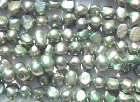 FWP 16inch Strand of 7 to 8mm Antique Green Pearls
