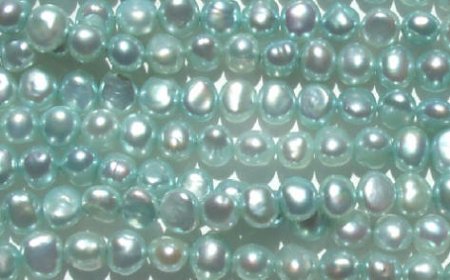 FWP 16inch Strand of 5mm Light Green Pearls