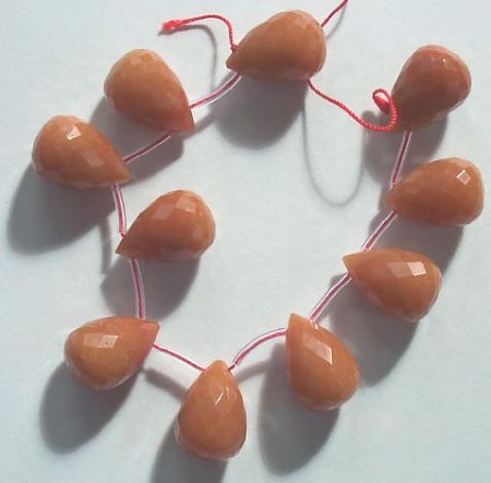1 25x16mm Red Aventurine Faceted Tear Drop