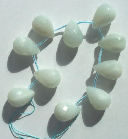 1 25x16mm Faceted Jade Tear Drop Jade