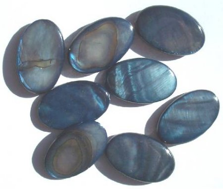8 25x15mm Flat Oval Montana Dyed Shell Beads