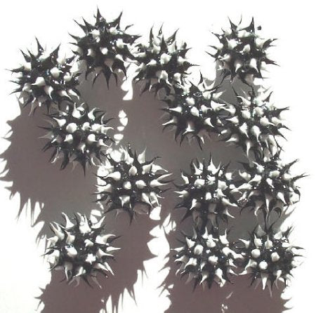1 10mm Round Black & White Silicone Bead