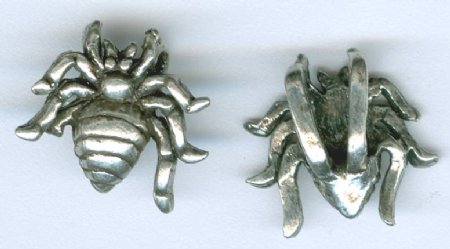 1 17mm Antique Silver Spider Slider