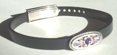 1 6x2mm Black Rubber Slider Bracelet