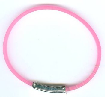 1 6x2mm Pink Rubber Slider Bracelet