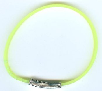 1 6x2mm Fluorescent Yellow Rubber Slider Bracelet