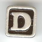 1 9mm Silver Slider - Letter D
