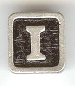 1, 9mm Silver Slider - Letter I