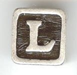 1 9mm Silver Slider - Letter L