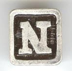 1 9mm Silver Slider - Letter N