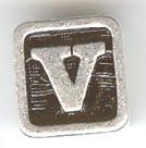 1 9mm Silver Slider - Letter V