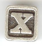 1 9mm Silver Slider - Letter X